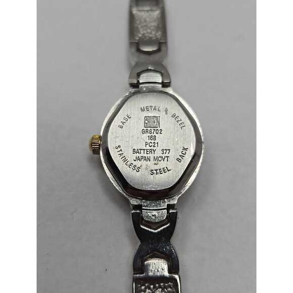 Gruen Silver Toned GR8702 Rhinestone Vintage Women's Wristwatch - 18mm - WORKS! - Picture 9 of 9